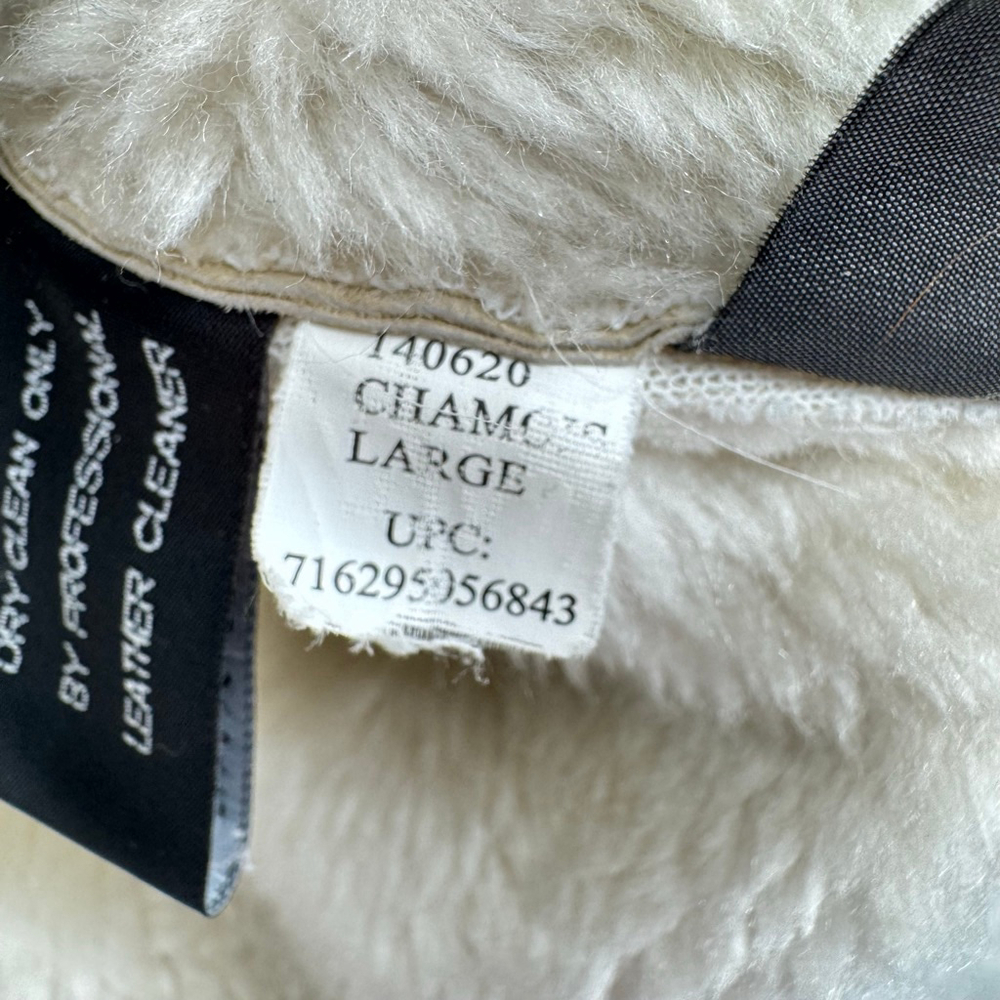 Penny Lane Coat Vintage 90s Y2K Beige Suede Sherpa Lined Button Front Pockets L - Picture 6 of 8